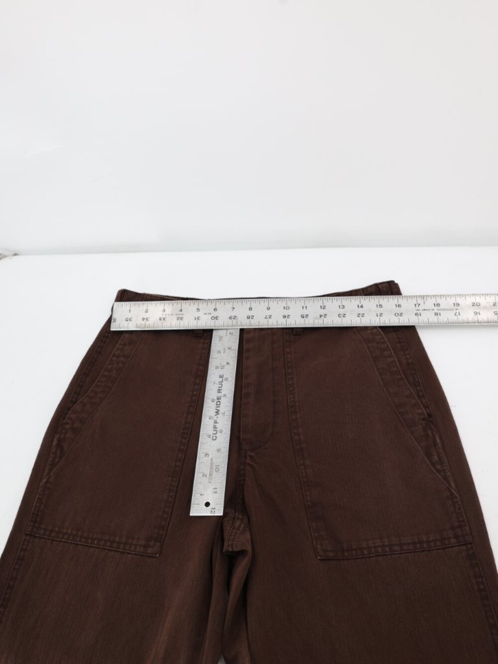 Alex Mill Pant Women 10 L28 herringbone Twill Tapered High Rise Utility Workwear - Picture 5 of 11